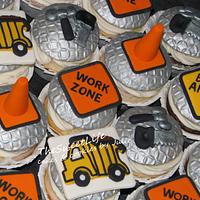 Construction theme baby shower cupcake toppers