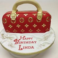 LV hand painted handbag cake
