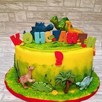 Dinosaur birthday cake