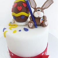 Artistic Easter bunny cake topper - cute project with my 6 year old