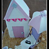 Beach hut cake