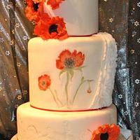 Poppy days wedding cake