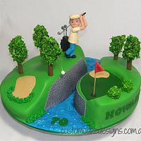 Golfing 70th Birthday Cake