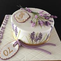 Lavender painted birthday cake