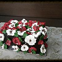 Poppy flowers cake