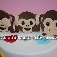 monkey emoticons cake