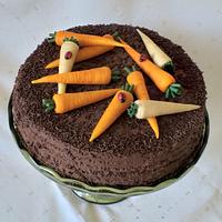 Chocolate and marzipan cake