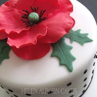 Red Poppy Anniversary Cake