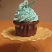 Teal Butterfly Cupcake