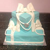 Tiffany bridal shower cake and cupcakes