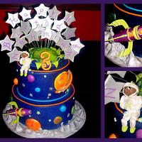 Spaceship 3rd Birthday Cake