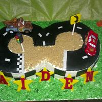 Cars racetrack cake