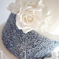 Silver Rose Winter Wedding Cake