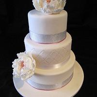 Peony wedding Cake