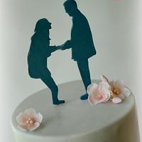 D.C. Silhouette Engagement Cake