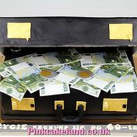 Suitcase of Money Birthday Cake