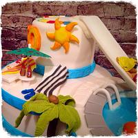 50th birthday pool cake