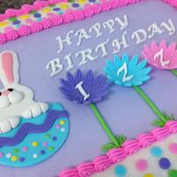 Easter themed birthday cake