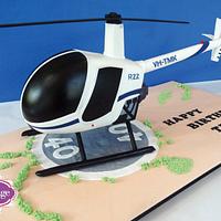 3D Robinson R22 Helicopter Cake