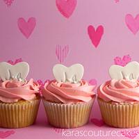 Tiffany Style Heart Tag Cupcakes