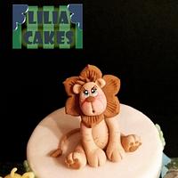 Baby animals birthday cake