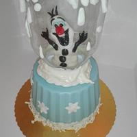 Olaf's snow globe cake
