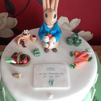 Peter rabbit christening cake