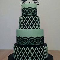 Black and Green Wedding Cake