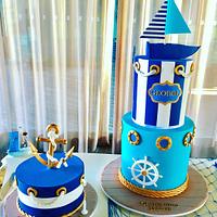 Nautical christening/BD cake