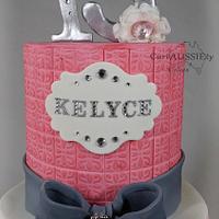 Pink and grey girlie cake