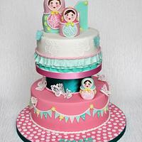 Russian Dolls and Butterflies Cake