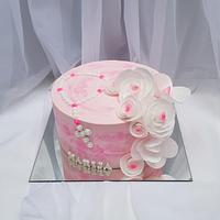 Gentle pink Christening cake