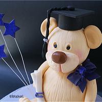 Bear graduation cake
