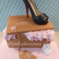 "Christian Louboutin" shoe box cake
