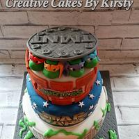 80s themed movie birthday cake 