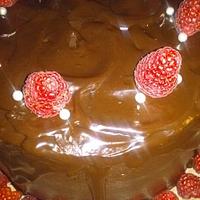 Chocolate Cheesecake w Raspberry Iced with A Chocolate Granache