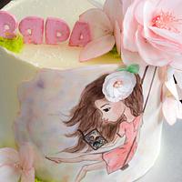 Hand painted girl's cake :)