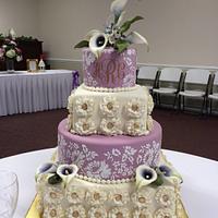 Picasso Lily Wedding Cake