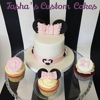 Minnie & Disney themed cake and cupcakes