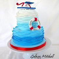 The 'Alex' of the Seas. The ombre waves cake.