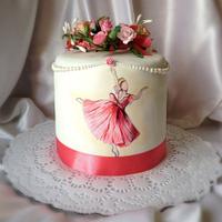 Cake with hand-painted " Ah ! ballet ,ballet!"