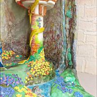 Lit-up Tangled Rapunzel Tower Cake