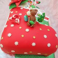 Christmas- Stocking Fondant Cake