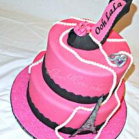 Pink and Black Paris Fashion cake