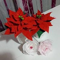 poinsettia in wafer paper