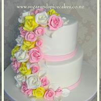 Enrobed in Roses Wedding Cake