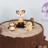 Woodland baby shower cake
