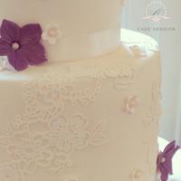 Floral Lace Vintage Wedding Cake