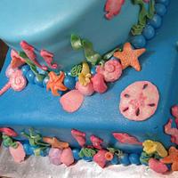 Seahorse Baby Shower cake