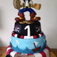 First 3 tier cake - Jake & the Neverland Pirate Cake & Cupcakes